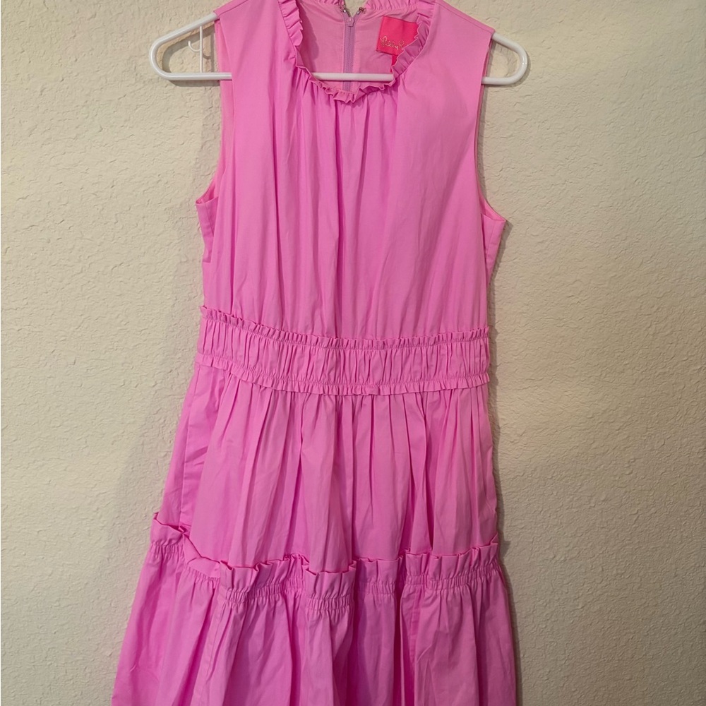 Lilly Pulitzer Vibrant Pink Ruffle Dress - NWT - Picture 2 of 4